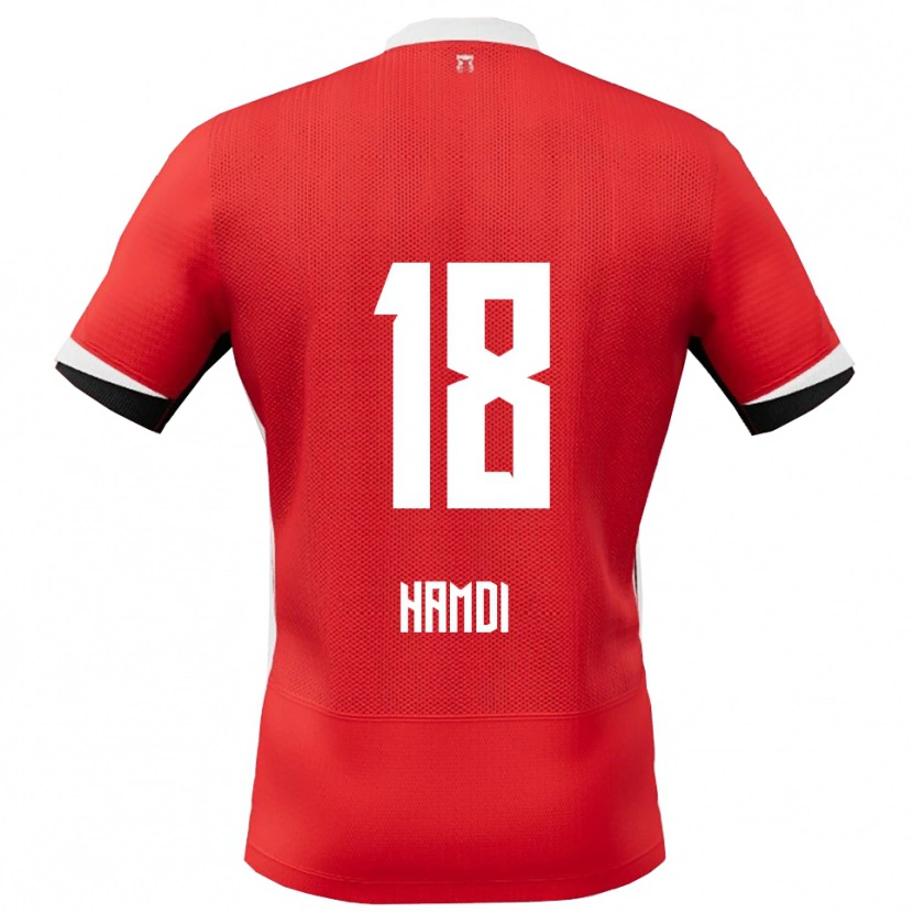 Danxen Bambino Maglia Yassin Hamdi #18 Rosso Bianco Kit Gara Home 2025/26 Maglietta