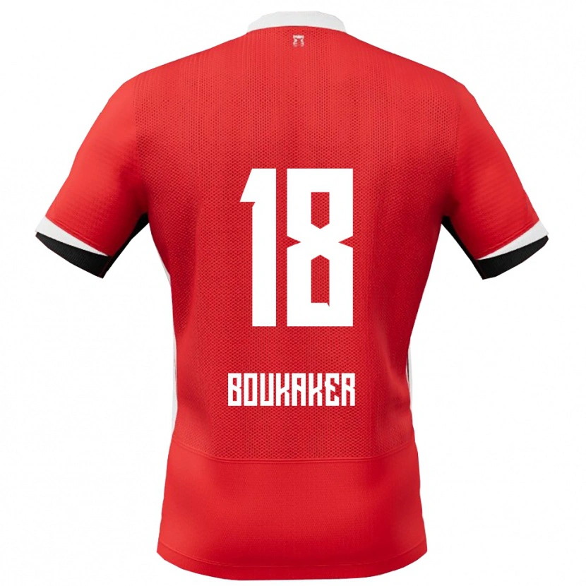 Danxen Bambino Maglia Romaissa Boukaker #18 Rosso Bianco Kit Gara Home 2025/26 Maglietta