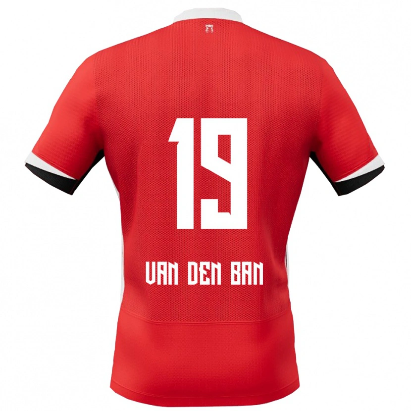 Danxen Bambino Maglia Yoël Van Den Ban #19 Rosso Bianco Kit Gara Home 2025/26 Maglietta