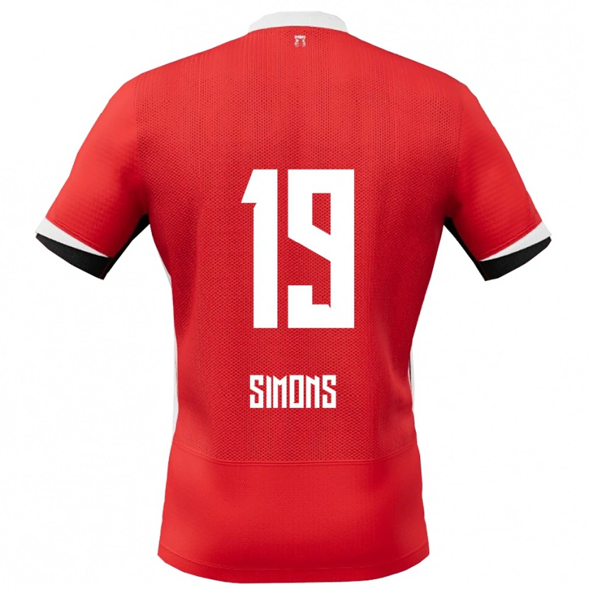 Danxen Bambino Maglia Saviola Simons #19 Rosso Bianco Kit Gara Home 2025/26 Maglietta
