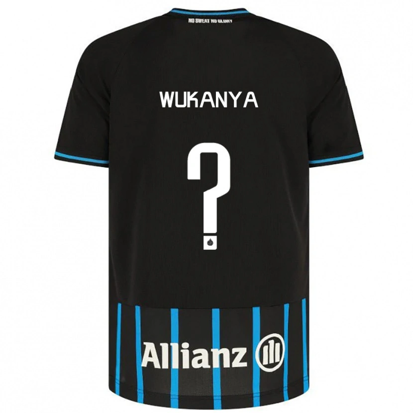 Danxen Bambino Maglia Stéphane Wukanya #0 Nero Blu Kit Gara Home 2025/26 Maglietta