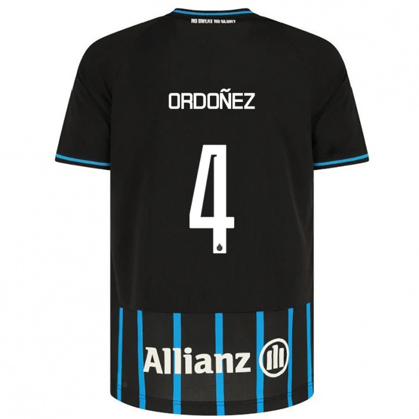 Danxen Bambino Maglia Joel Ordóñez #4 Nero Blu Kit Gara Home 2025/26 Maglietta