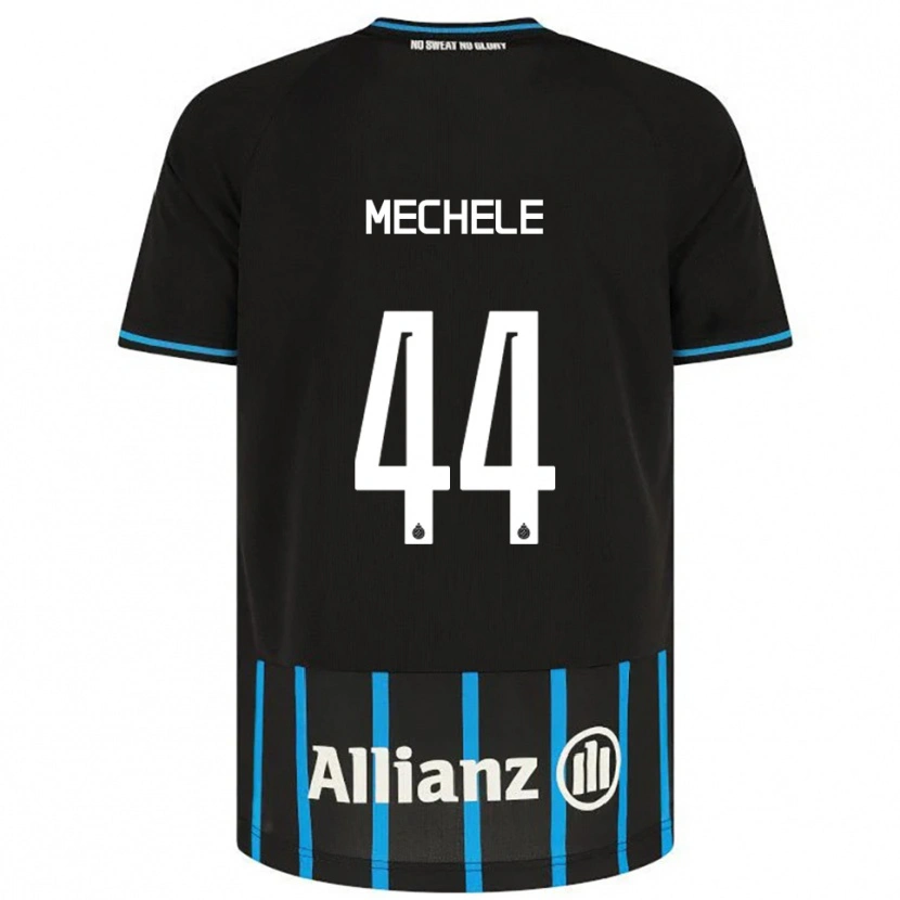 Danxen Bambino Maglia Brandon Mechele #44 Nero Blu Kit Gara Home 2025/26 Maglietta