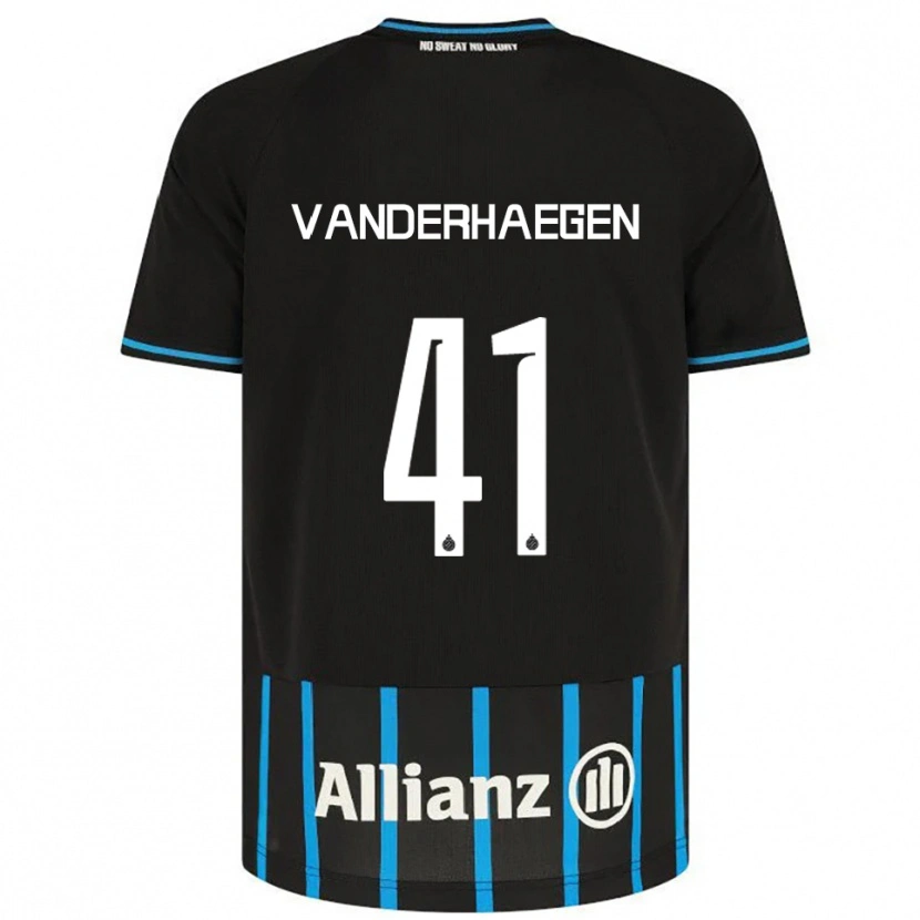 Danxen Bambino Maglia Lotte Vanderhaegen #41 Nero Blu Kit Gara Home 2025/26 Maglietta