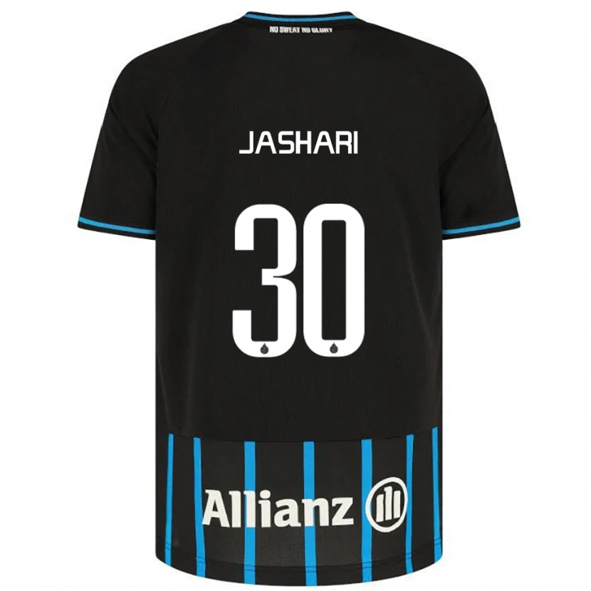 Danxen Bambino Maglia Ardon Jashari #30 Nero Blu Kit Gara Home 2025/26 Maglietta