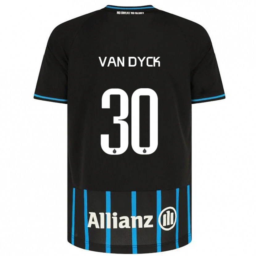 Danxen Bambino Maglia Nell Van Dyck #30 Nero Blu Kit Gara Home 2025/26 Maglietta