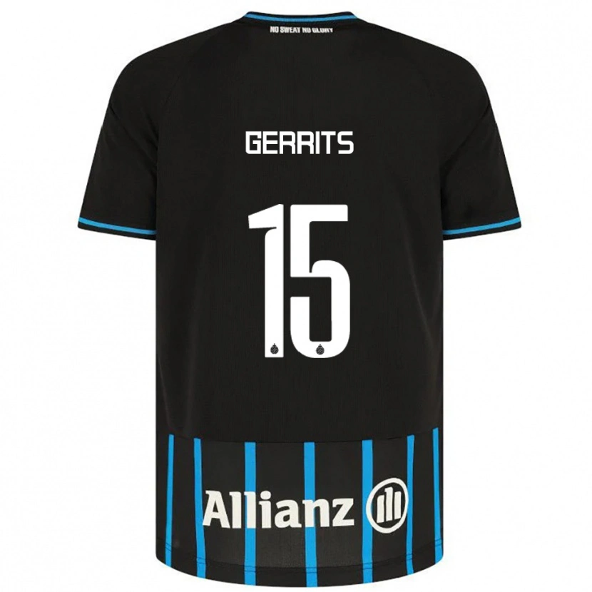 Danxen Bambino Maglia Melanie Gerrits #15 Nero Blu Kit Gara Home 2025/26 Maglietta