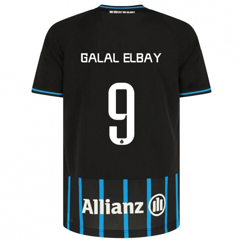 Danxen Bambino Maglia Mohamed Galal Elbay #9 Nero Blu Kit Gara Home 2025/26 Maglietta