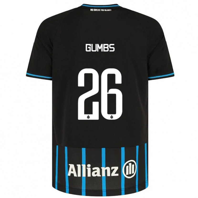 Danxen Bambino Maglia Aisse Gumbs #26 Nero Blu Kit Gara Home 2025/26 Maglietta