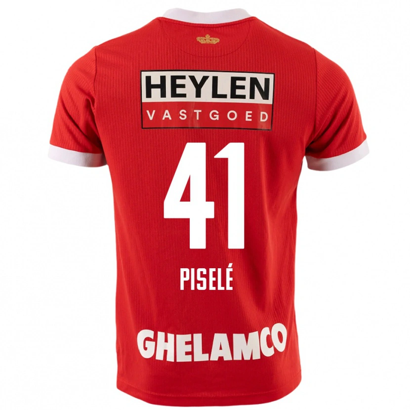 Danxen Bambino Maglia Lowie Piselé #41 Rosso Bianco Kit Gara Home 2025/26 Maglietta