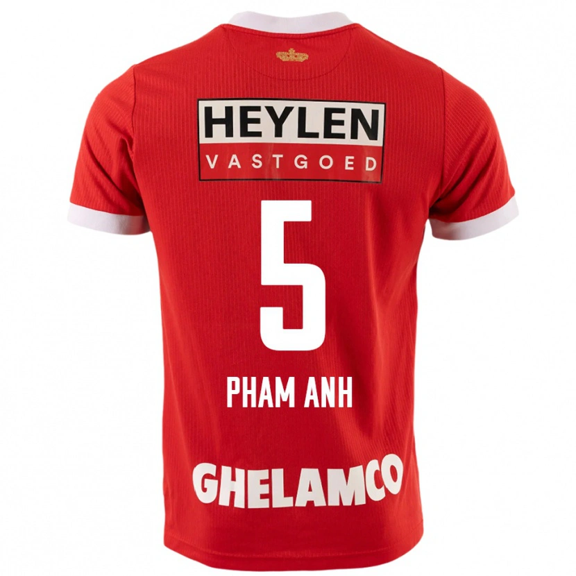 Danxen Bambino Maglia Khoi Pham Anh #5 Rosso Bianco Kit Gara Home 2025/26 Maglietta