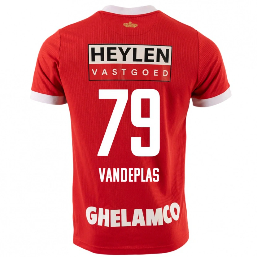 Danxen Bambino Maglia Gerard Vandeplas #79 Rosso Bianco Kit Gara Home 2025/26 Maglietta
