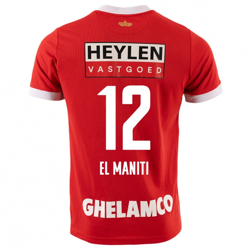 Danxen Bambino Maglia Naoufal El Maniti #12 Rosso Bianco Kit Gara Home 2025/26 Maglietta