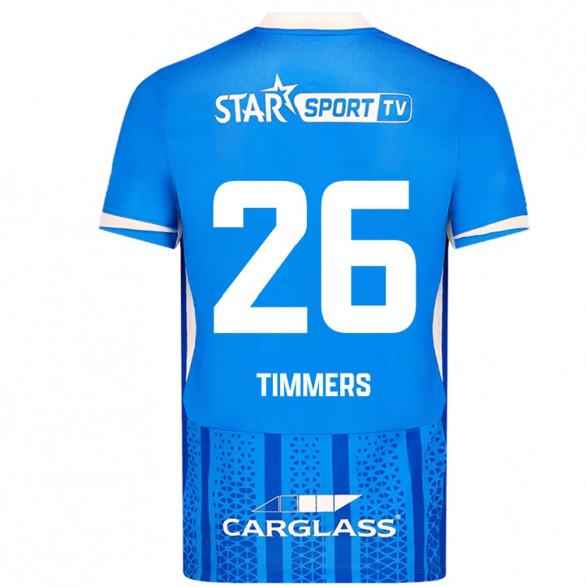Danxen Bambino Maglia Sebastiaan Timmers #26 Blu Bianco Kit Gara Home 2025/26 Maglietta