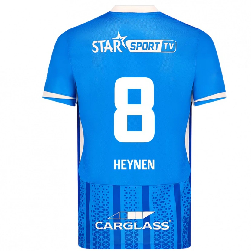 Danxen Bambino Maglia Bryan Heynen #8 Blu Bianco Kit Gara Home 2025/26 Maglietta