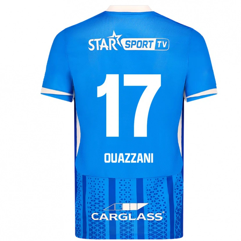 Danxen Bambino Maglia Fady Ouazzani #17 Blu Bianco Kit Gara Home 2025/26 Maglietta