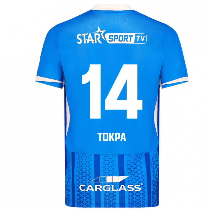 Danxen Bambino Maglia Winner Tokpa #14 Blu Bianco Kit Gara Home 2025/26 Maglietta