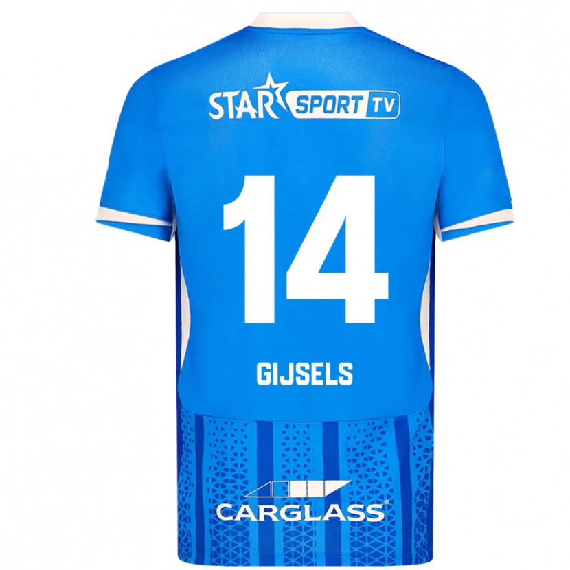 Danxen Bambino Maglia Kellen Gijsels #14 Blu Bianco Kit Gara Home 2025/26 Maglietta