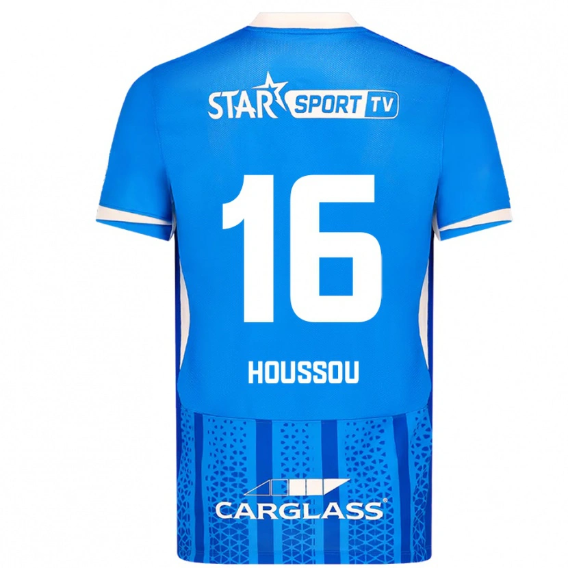 Danxen Bambino Maglia Josué Houssou #16 Blu Bianco Kit Gara Home 2025/26 Maglietta