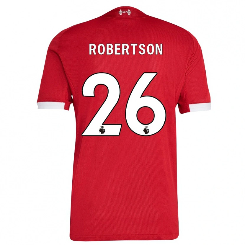 Danxen Bambino Maglia Andrew Robertson #26 Rosso Bianco Kit Gara Home 2025/26 Maglietta