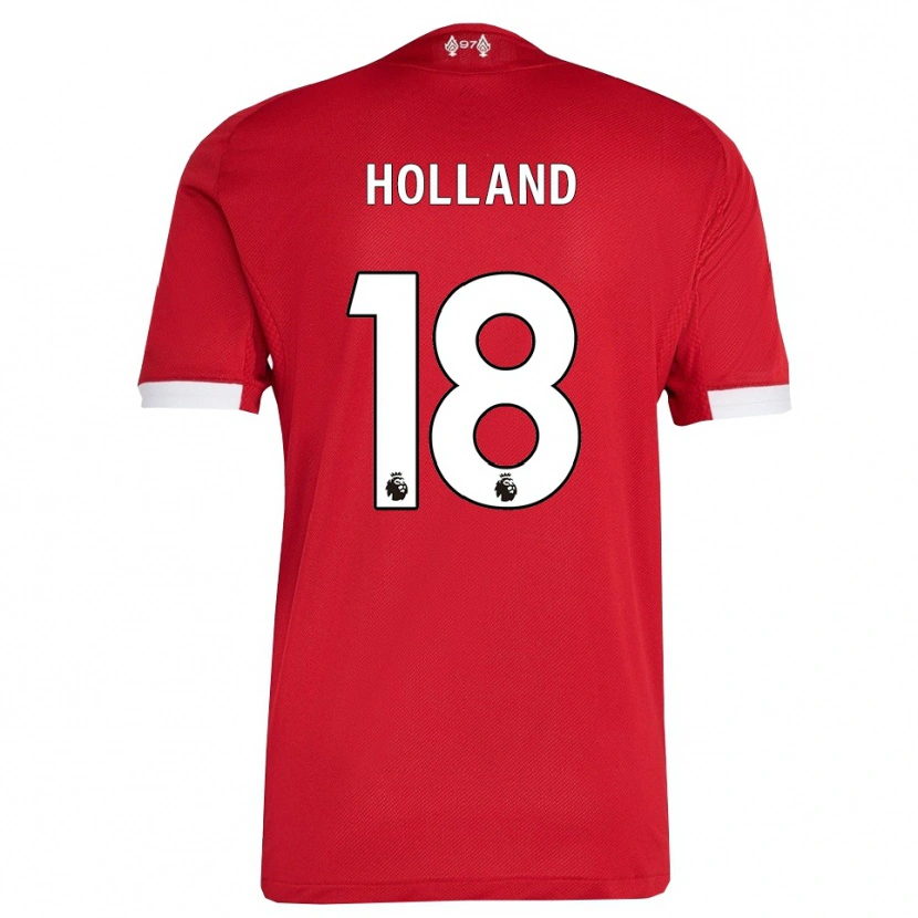 Danxen Bambino Maglia Ceri Holland #18 Rosso Bianco Kit Gara Home 2025/26 Maglietta