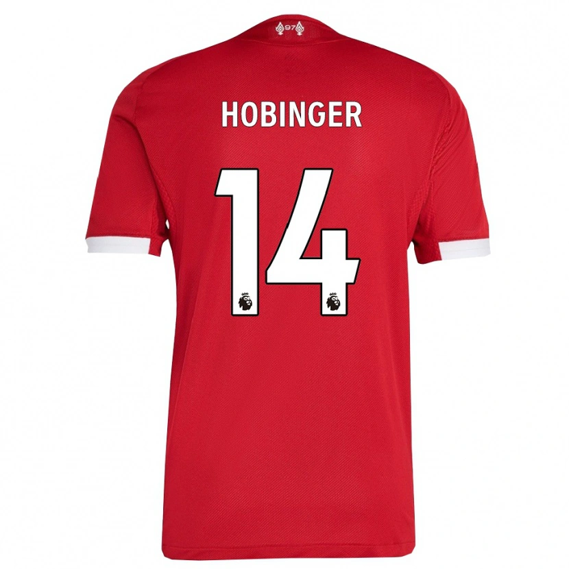 Danxen Bambino Maglia Marie Höbinger #14 Rosso Bianco Kit Gara Home 2025/26 Maglietta