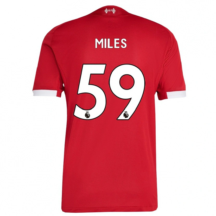 Danxen Bambino Maglia Terence Miles #59 Rosso Bianco Kit Gara Home 2025/26 Maglietta