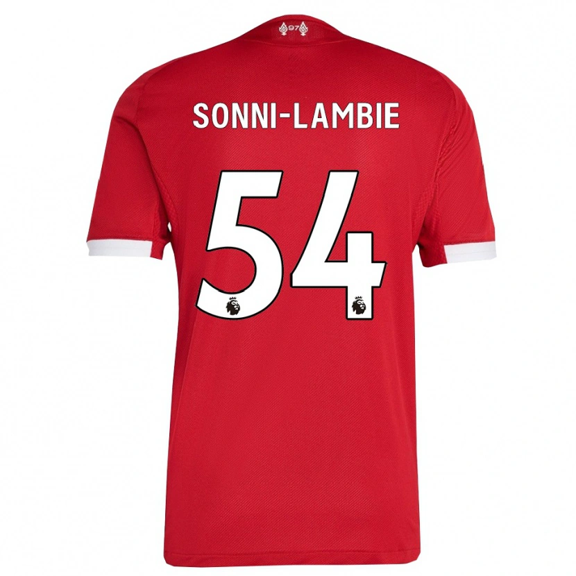 Danxen Bambino Maglia Joshua Sonni-Lambie #54 Rosso Bianco Kit Gara Home 2025/26 Maglietta