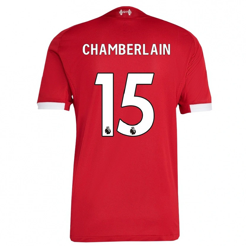 Danxen Bambino Maglia Alex Oxlade Chamberlain #15 Rosso Bianco Kit Gara Home 2025/26 Maglietta