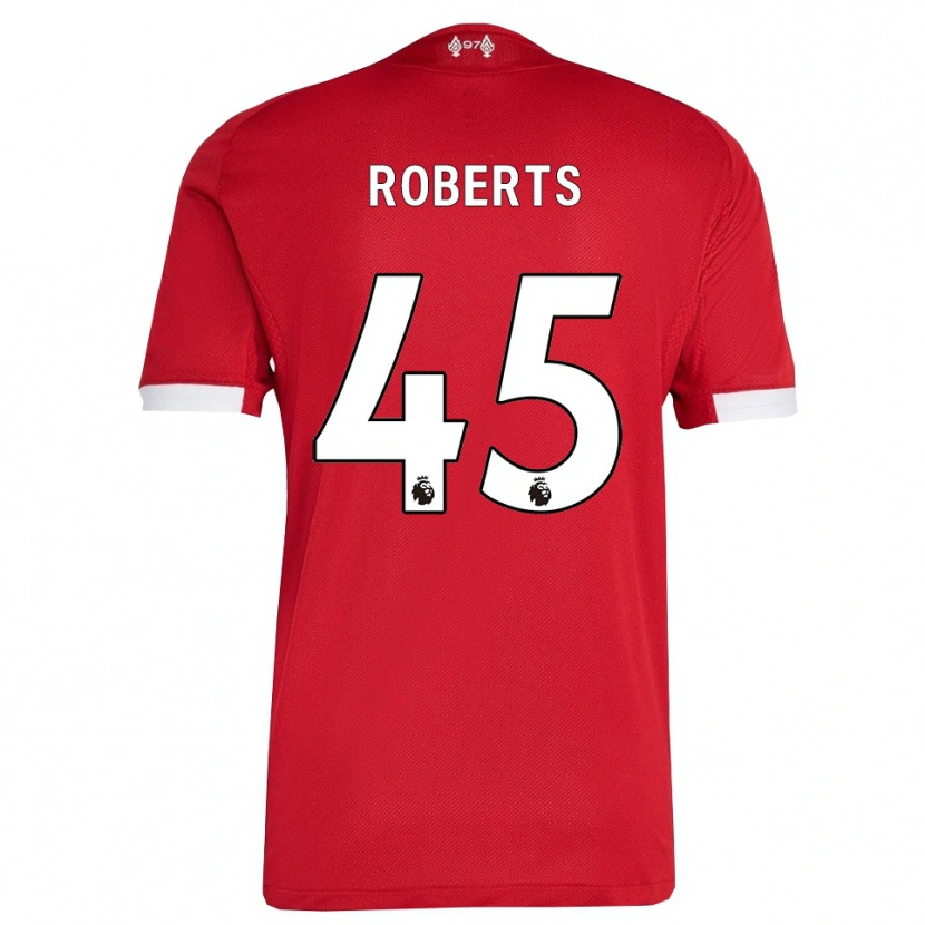 Danxen Bambino Maglia Iwan Roberts #45 Rosso Bianco Kit Gara Home 2025/26 Maglietta
