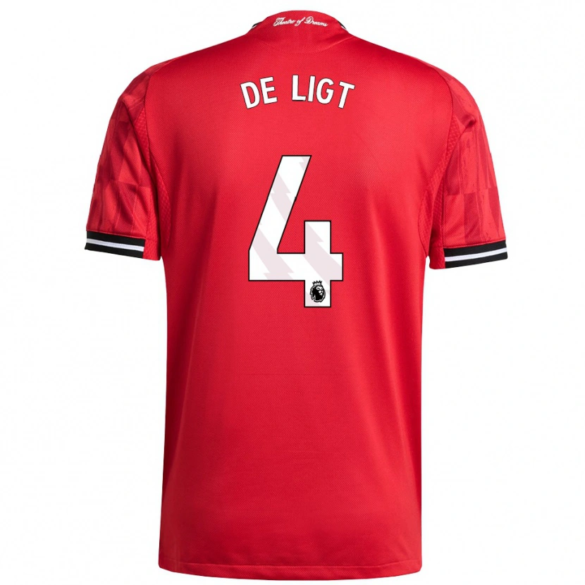 Danxen Bambino Maglia Matthijs De Ligt #4 Rosso Nero Bianco Kit Gara Home 2025/26 Maglietta