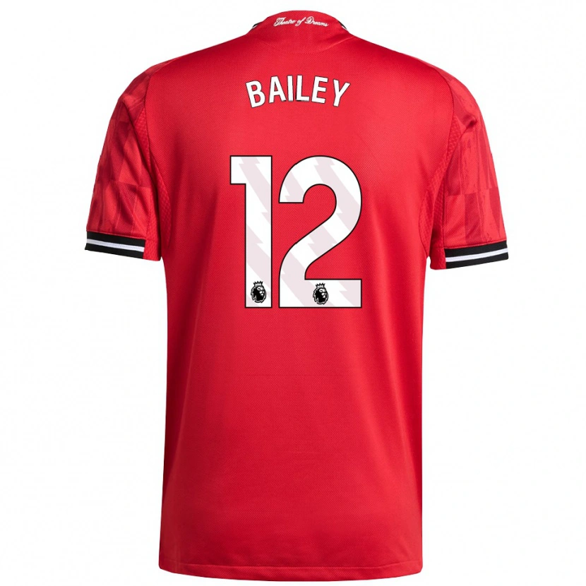 Danxen Bambino Maglia James Bailey #12 Rosso Nero Bianco Kit Gara Home 2025/26 Maglietta