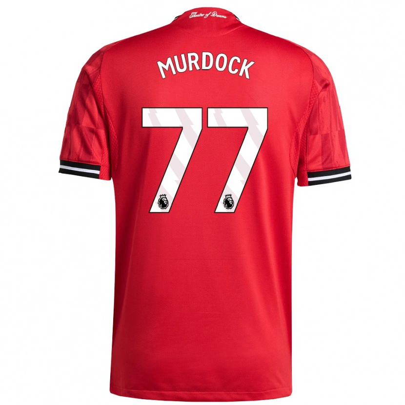 Danxen Bambino Maglia Will Murdock #77 Rosso Nero Bianco Kit Gara Home 2025/26 Maglietta