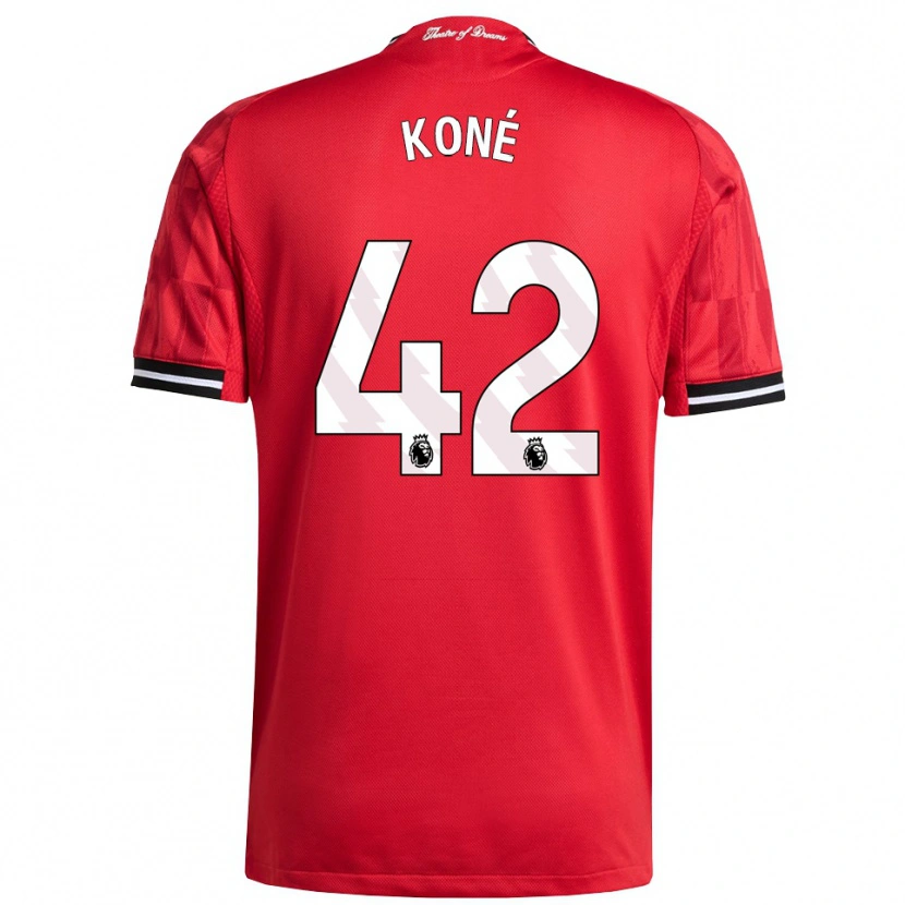 Danxen Bambino Maglia Sékou Koné #42 Rosso Nero Bianco Kit Gara Home 2025/26 Maglietta