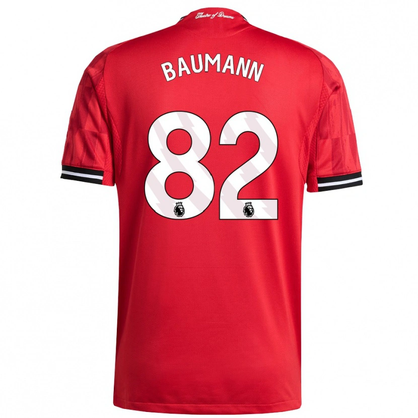 Danxen Bambino Maglia Zach Baumann #82 Rosso Nero Bianco Kit Gara Home 2025/26 Maglietta