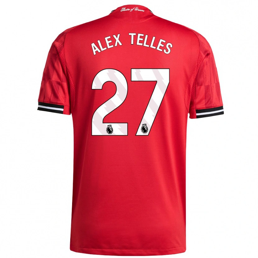 Danxen Bambino Maglia Alex Nicolao Telles #27 Rosso Nero Bianco Kit Gara Home 2025/26 Maglietta