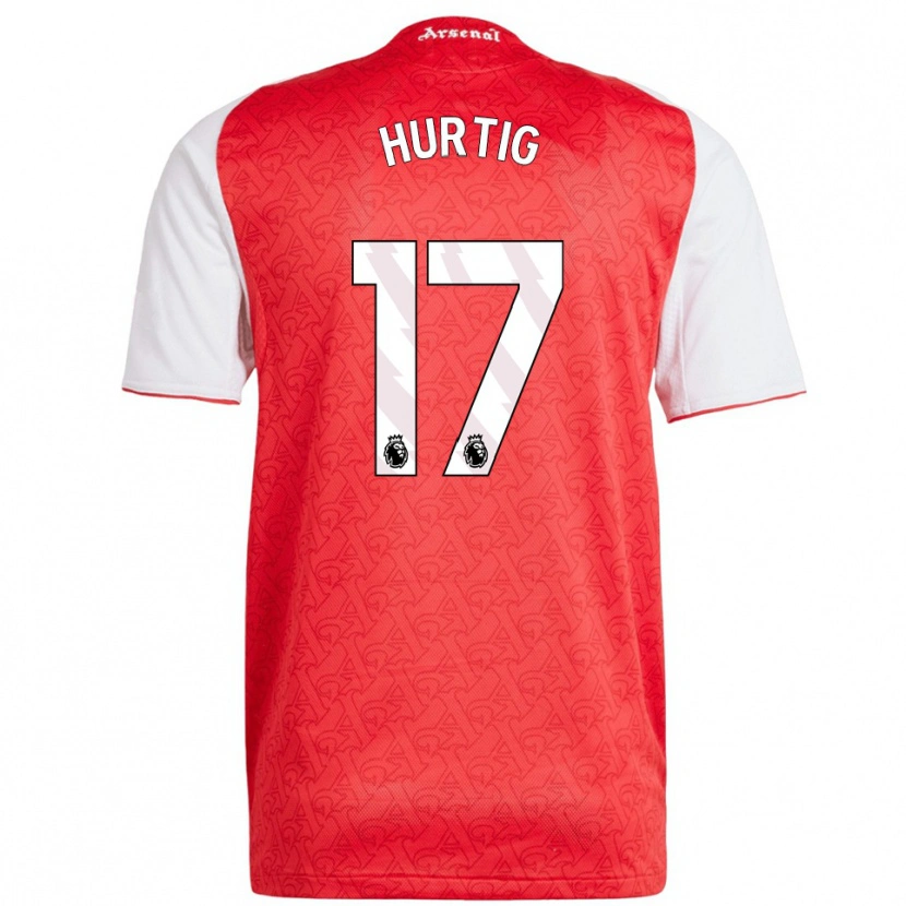 Danxen Bambino Maglia Lina Hurtig #17 Rosso Bianco Kit Gara Home 2025/26 Maglietta