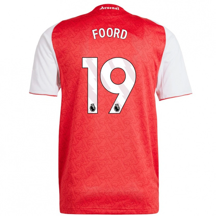 Danxen Bambino Maglia Caitlin Foord #19 Rosso Bianco Kit Gara Home 2025/26 Maglietta