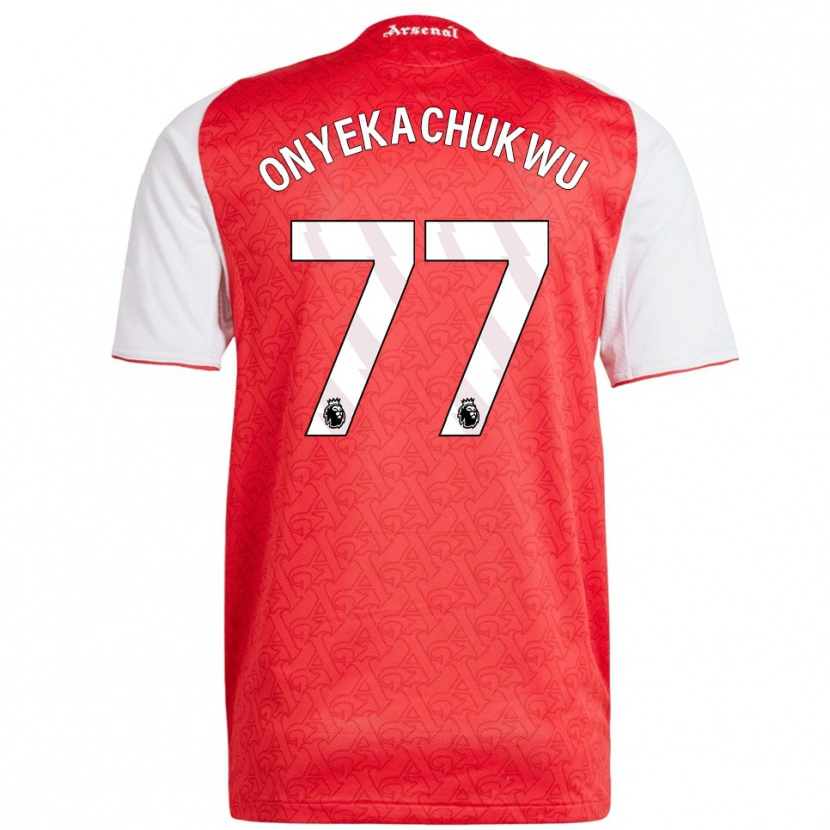 Danxen Bambino Maglia Samuel Onyekachukwu #77 Rosso Bianco Kit Gara Home 2025/26 Maglietta