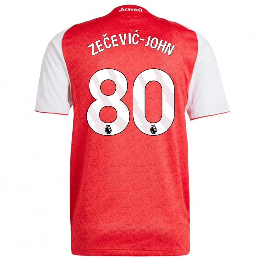 Danxen Bambino Maglia Louis Zečević-John #80 Rosso Bianco Kit Gara Home 2025/26 Maglietta