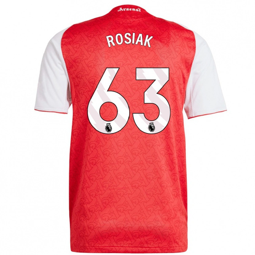 Danxen Bambino Maglia Michal Rosiak #63 Rosso Bianco Kit Gara Home 2025/26 Maglietta