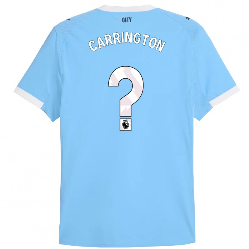 Danxen Bambino Maglia Theo Carrington #0 Azzurro Bianco Kit Gara Home 2025/26 Maglietta