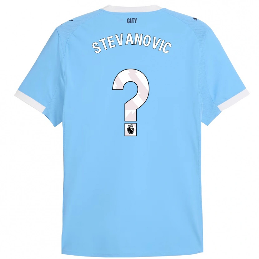 Danxen Bambino Maglia Filip Stevanovic #0 Azzurro Bianco Kit Gara Home 2025/26 Maglietta
