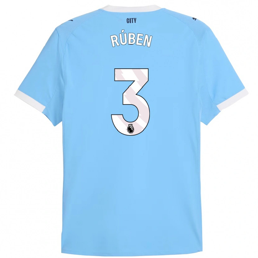 Danxen Bambino Maglia Rúben Dias #3 Azzurro Bianco Kit Gara Home 2025/26 Maglietta