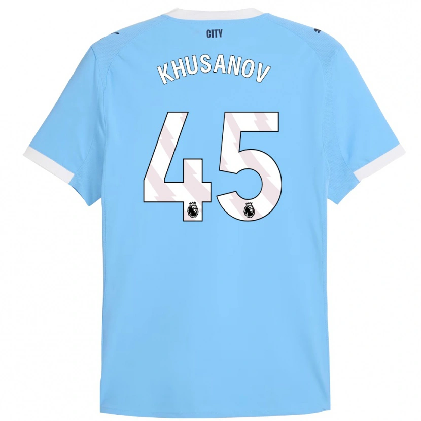 Danxen Bambino Maglia Abdukodir Khusanov #45 Azzurro Bianco Kit Gara Home 2025/26 Maglietta