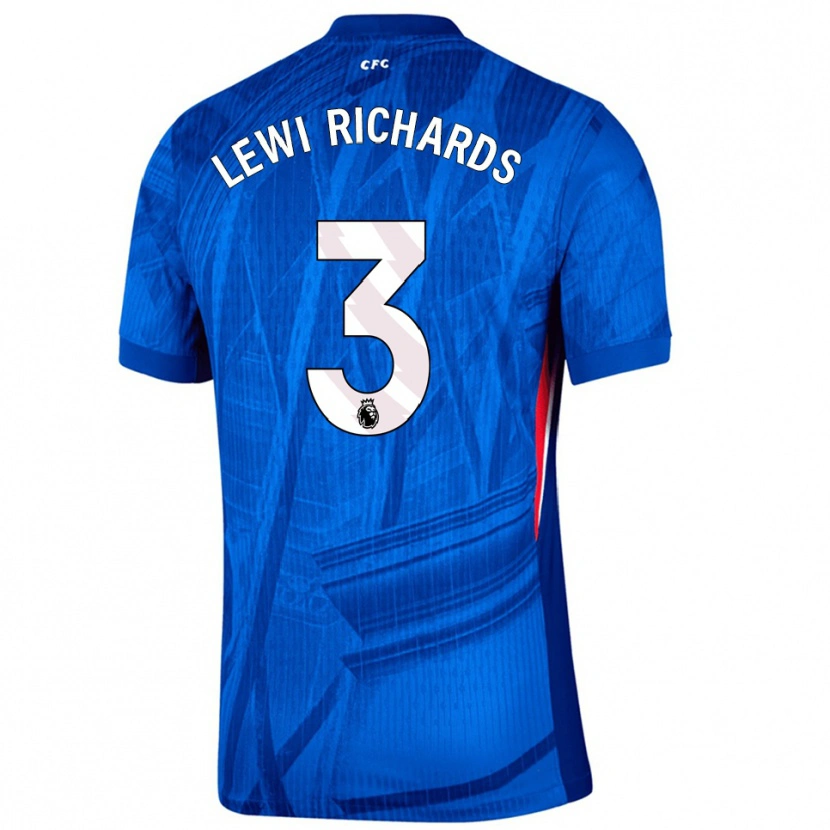 Danxen Bambino Maglia Lewi Richards #3 Blu Bianco Kit Gara Home 2025/26 Maglietta