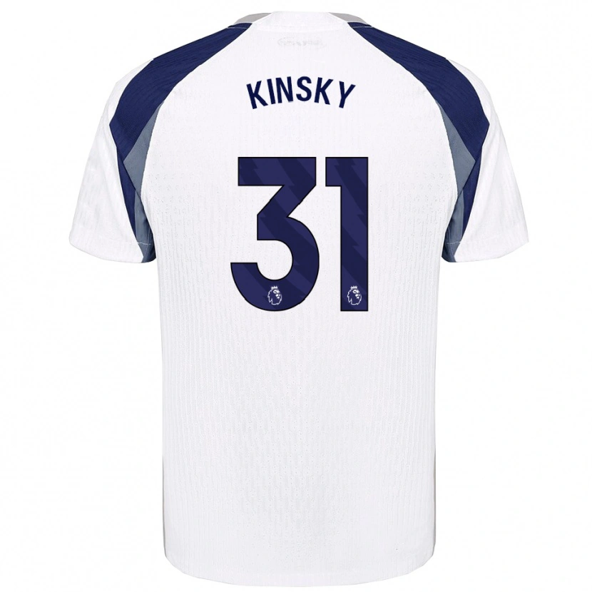 Danxen Bambino Maglia Antonín Kinský #31 Bianco Navy Kit Gara Home 2025/26 Maglietta