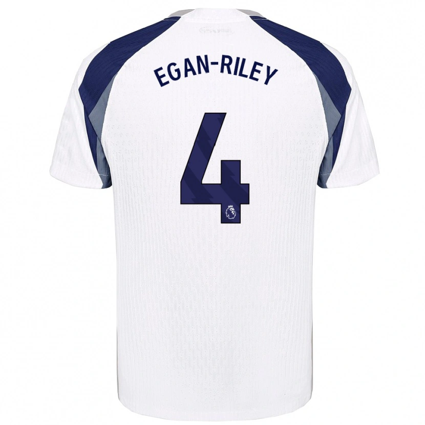 Danxen Bambino Maglia Roman Egan-Riley #4 Bianco Navy Kit Gara Home 2025/26 Maglietta