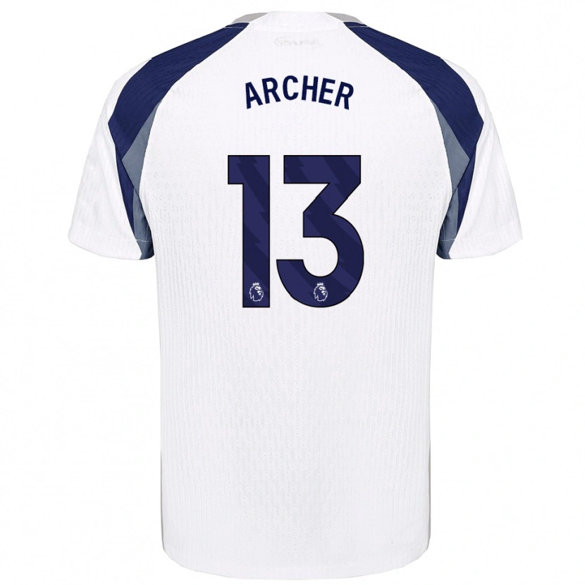 Danxen Bambino Maglia Samual Archer #13 Bianco Navy Kit Gara Home 2025/26 Maglietta
