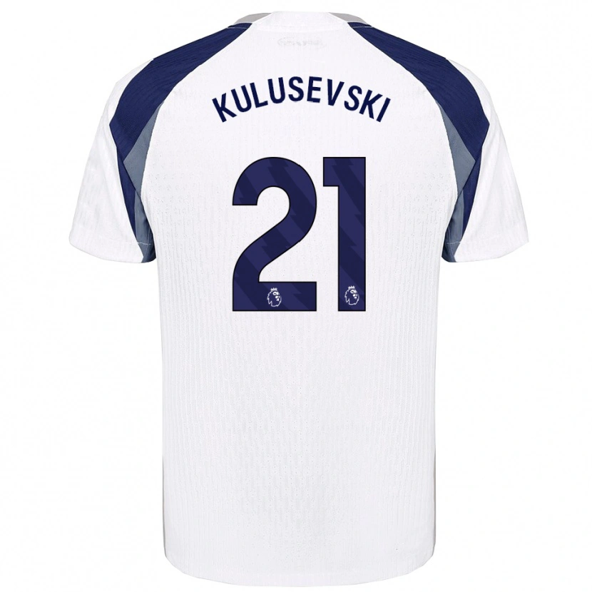 Danxen Bambino Maglia Dejan Kulusevski #21 Bianco Navy Kit Gara Home 2025/26 Maglietta
